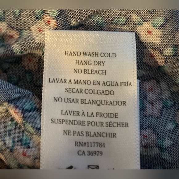 Rails Minka Tie Front V Neck Short Sleeve Mini Romper Blue/Pink Floral - Large - Picture 11 of 12